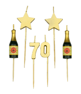Kaarsjes 70 Jaar Champagne 17,5cm